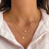 Collar con Colgante de Cruz Hueca de Amor Nuevo Europeo y Americano para Mujer Estilo Frío Lujo Ligero Alta Gama Joyería de 2 Piezas