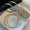 Pendientes de Aro Grandes Lisos Dorados y Plateados Estilo Europeo y Americano con Pasador de Plata de Ley S925 para Mujer, Joyería al por Mayor de Círculo Atmosférico de Lujo Ligero