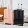 Mala Multifuncional de Abertura Frontal de 20 Polegadas Estilo Novo Caixa com Haste de Tração para Estudantes Mulheres Mala de Viagem Durável Rodas Universais Resistentes