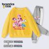 Ropa con Forma de Corazón para Niñas, Sudadera Nueva de Otoño, Estilo Coreano, Elegante Top de Algodón con Cuello Redondo para Niños, Adecuado para Primavera y Otoño