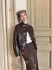 Jaqueta Curta de Couro PU Estruturada com Gola Assimétrica Vintage NEIHE para Mulheres Versátil Novo Modelo Outono 2026 260012