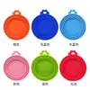 Colher Dosadora para Ração de Gato Tampa de Lata para Pet Silicone Grau Alimentício Vedação Conservação Frescor Universal Gato Cachorro Conjunto de Colheres Alimentadoras Ferramentas