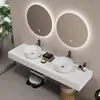 Armário de banheiro estilo creme combinação bancada retrô pia de arte vaso sanitário público lavatório duplo lavatório