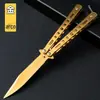 Venda Direta da Fábrica Faca Borboleta Faca de Treinamento Faca de Prática Faca Dobrável Aço Inoxidável Faca Ornamental Portátil Faca de Mão Sem Lâmina