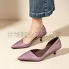2026 Primavera/Outono Novo Comércio Exterior Tamanho Plus Bico Fino Francês Salto Baixo Sapatos de Trabalho para Ir ao Trabalho Moda Feminina Sapatos Individuais Transfronteiriço