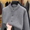 Jaqueta Cardigan Tricotada Patchwork Xadrez Falsa de Duas Peças para Homens, Marca da Moda, Primavera e Outono, Solta, Retrô, Versátil, Casual, Suéter com Botões