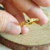 Anillo Vietnamita para Mujer con Doble Corazón Chapado en Oro, Anillo al por Mayor Pinduoduo, Moda Japonesa y Coreana Anillo Abierto de Corazón para Mujer