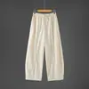 Pantalones Harem Holgados de Talla Grande Estilo Chino Delgado Estilo Japonés Unisex Pantalones Paraguas Pantalones Curvos Seda Helada de Moda Pantalones de Pierna Ancha