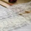 Ribete de Volantes de Encaje de Tres Capas de 9.5cm de Ancho DIY Lolita Falda Extendida Vestido para Muñeca Accesorios de Encaje Hechos a Mano