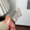 Duowei Jewelry Super Hada Horquilla de Mariposa Tridimensional Sentido Avanzado Diamante Cuerda para el Cabello Anillo para el Cabello Cola de Caballo Alta Clip para Cabello Versátil