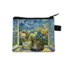 Nuevo Monedero de Gato Van Gogh Mini Bolsa de Almacenamiento Infantil Cartera Pequeña Cuadrada Bolsa Pequeña Linda para Niños
