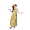 Chaleco a Cuadros Estilo Dulce Festivo Vestido Amarillo Claro para Mujer Verano 2025 Nuevo Falda Larga Holgada Chic