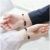 Pulsera de obsidiana natural para mujer y hombre, plata 925, ojos de doble color, regalo Tanabata para pareja, venta al por mayor