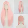 Peruca de Renda Grande Área Estilo Europeu e Americano Novo Estilo para Mulheres 13*6 Feita à Mão Rosa Comprimento do Ombro Cabelo Liso Cobertura Total da Cabeça