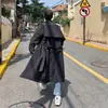 Ins japonés versátil nuevo literario simple popular otoño estilo coreano moderno holgado largo hasta la rodilla gabardina moderno Harajuku