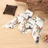 Nuevo Estilo Chino Estilo Retro Hanfu Versátil Cinta Cola de Caballo Lazo Cinta Ancha para el Cabello Bambú Tinta Grulla Blanca Pintura a Tinta Bufanda de Seda
