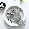 Juego de vajilla estilo occidental: juego de tres piezas de cuchillo y tenedor para bistec, cuchara de postre para uso doméstico, palillos, mango largo de acero inoxidable, estilo moderno de lujo ligero ins