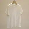 Peça de Cima Super Surpreendente~Camiseta Branca Floral Vazada de Manga Curta para Mulheres, Novo Design de Verão 2026, Top Elegante para o Dia a Dia