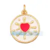 M18 L26 K07 Accesorios para joyería DIY colgante de cobre puro colgante pequeño luna triángulo corazón de melocotón redondo marca