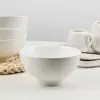 Louça de hotel tigela de cerâmica branca pura tigela de arroz de restaurante tigela de buffet tigela de sopa e macarrão tigela de cantina LOGOTIPO