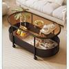 Mesa Lateral Estilo Creme, Mesa de Canto Pequena Móvel, Armário Lateral de Sofá, Mesa de Centro Simples Moderna, Carrinho de Lanches