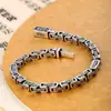 Anillo de seis caracteres con patrón de dragón estilo Han Pulsera para hombre moderna retro hipster hip-hop personalidad simple para hombre