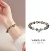 Pulseira de Contas de Cristal Natural Green Ghost para Mulheres Prata de Lei S925 Acessórios de Paz e Alegria Joia de Mão Simples de Alta Qualidade