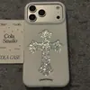 Papel de Aluminio de Alta Gama con Diseño de Cruz Hueca Adecuado para Funda de Teléfono Apple 17 Pro Max iPhone 16P Estilo Coreano 15 Pro