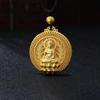 Produtos genuínos Moda e Atmosférico Pingente de Cabeça de Buda Tathagata Latão Banhado a Ouro Pingente de Colar com Cabeça de Buda Sentado Amita Buda para Homens e Mulheres