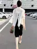 Camisa Feminina Manga Longa Protetora Solar de Chiffon 2025 Verão Design de Amarração nas Costas Versátil Fina Respirável Top Curto