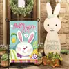 Nuevo Couplet de Pascua Personalizado Bandera Banner Transfronterizo de Amazon Decoración para Fiesta Festiva Huevo de Pascua Conejo Cortina de Puerta
