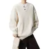 Popular Europeu Cruzado Tamanho Grande Gola Henry Suéter Masculino Outono Inverno High-End Preguiçoso Suéter Fábrica Atacado