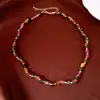 Pulsera Redonda de Piedras de Colores Dopamina Nuevo Estilo Chino Lujo Ligero Moda Pulsera Nicho Diseño de Gama Alta Joyería Hecha a Mano para Mujeres