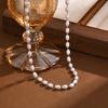 Colar Dourado Corrente de Aço Inoxidável Pérola Sintética Feminino Acessórios Simples Moda Personalidade Spring Creek Water NC-1950