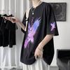 Playera de manga corta para hombre 2023 Moda de verano Marca Estilo Hong Kong Manga corta Creativa Graffiti ins Suelta Camiseta para pareja Top Moda Nacional