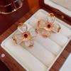 Aretes de Diamantes Vintage Medievales Elegantes Aretes Estilo Corte de Moda Aretes Colgantes Aretes de Lujo Ligero de Alta Gama