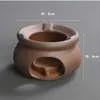 Agitador de Hojas de Té de Cerámica Gruesa Retro Frasco de Aroma Estufa para Tostar Té Estufa de Velas para Hornear Té Difusor de Aroma de Té Salteado Cocción de Té Estufa para Calentar Té