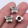 12x 10mm 2.5g plata antigua DIY colgante pequeño material hecho a mano animal volador mariposa cuentas de agujero grande