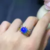 Anillo de Cangrejo de Ópalo Verde Natural Estilo Ins Europeo y Americano para Mujer Moda Personalidad Creativo Diseño de Nicho Diamante Cangrejo Pequeño