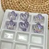 Acrílico UV Transparente Corazón Ondulado Estrella de Cinco Puntas Flor de Ciruelo Agujero Recto Cuentas Hechas a Mano DIY Cadena para Teléfono Móvil Accesorios de Joyería