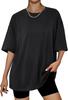 Camiseta de Comercio Exterior Transfronterizo de Amazon para Mujer Verano 2026 Nuevo Estilo Color Sólido Holgado Casual Cuello Redondo Manga Corta Talla Grande Top