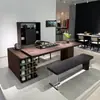 Nueva mesa de té de nogal negro norteamericano estilo chino, diseño de madera maciza, mesa de té de alta gama para oficina, estudio, sala de té