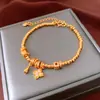 Pulseira Flor de Pérolas Banhada a Ouro 24K Ajustável Estilo Chinês Retrô Pulseira de Luxo Leve Joia Elegante Personalizada