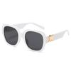 Gafas de Sol de Caja de Moda Nueva Transfronteriza Europeas y Americanas para Hombres y Mujeres de Montura Grande con Parte Superior Plana Gafas de Sol Populares en Internet para Sesión de Fotos Callejera
