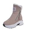 Botas de neve com salto oculto para mulheres 2022 inverno Novas botas Martin quentes com forro de fleece sola grossa sapatos de algodão em estoque atacado