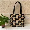 Bolso de Lona Nuevo Bolso Bordado Jacquard Estilo Étnico Bolso de Trabajo Casual con Cremallera Bolso Pequeño de Mano para Mujer