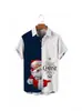 Elemento Navideño Estación Independiente Aliexpress Transfronterizo Ropa de Hombre Impresión Digital 3D Manga Corta con Cuello Camisa Versátil para Hombre