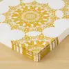 Pañuelos de Papel Impresos Transfronterizos Patrón Damasco Europeo Cuadrado Servilleta Papel Decorativo para Fiesta Restaurante Venta al por Mayor
