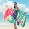 Toalha de Praia Estampada Transfronteiriça, Xale de Praia de Microfibra para Adultos, Toalha de Banho Absorvente de Água de Secagem Rápida, Toalha para Esportes Aquáticos