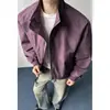 Chaqueta corta gris Cleanfit para hombre, chaqueta bomber de retazos estilo americano para primavera, chaqueta de béisbol de alta costura